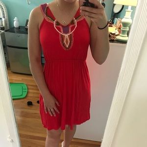 Cute summer dress with gorgous bejeweled neckline